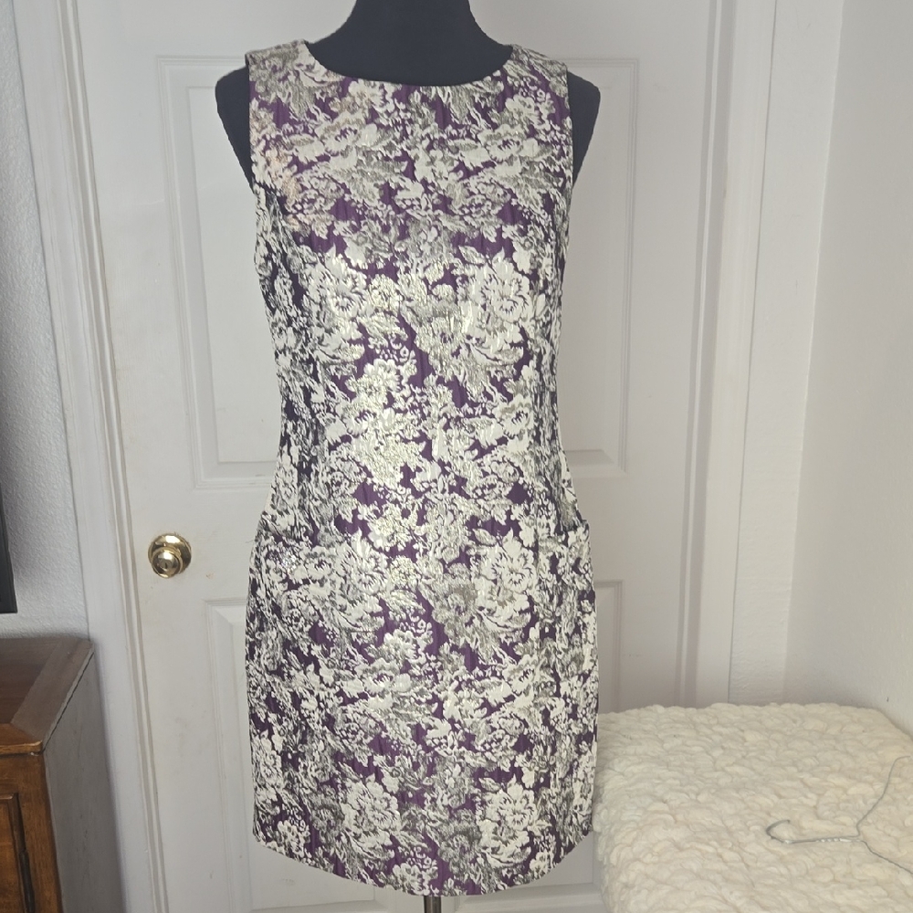 🩷Laundry By Shelli Segal Purple and Cream Floral Mini Dress